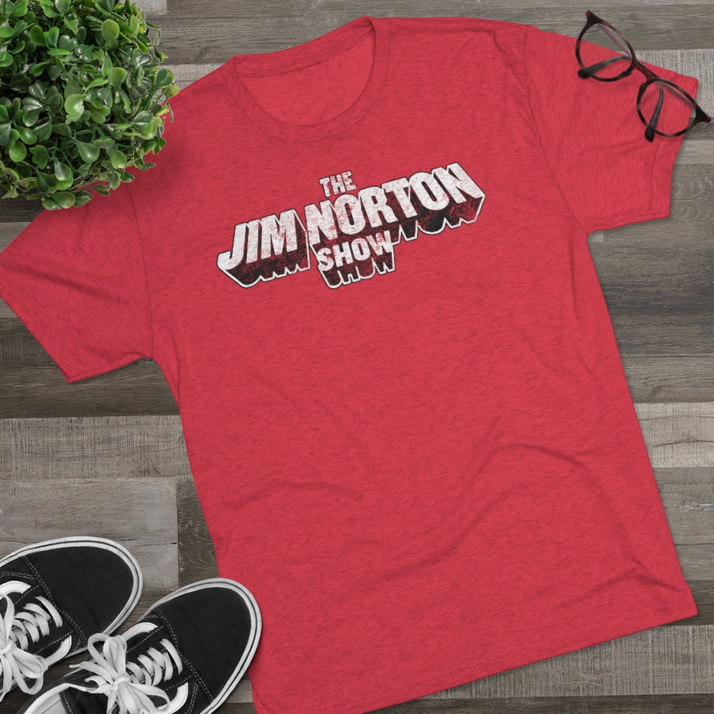 The Jim Norton Show White Black Distressed Logo Triblend Athletic