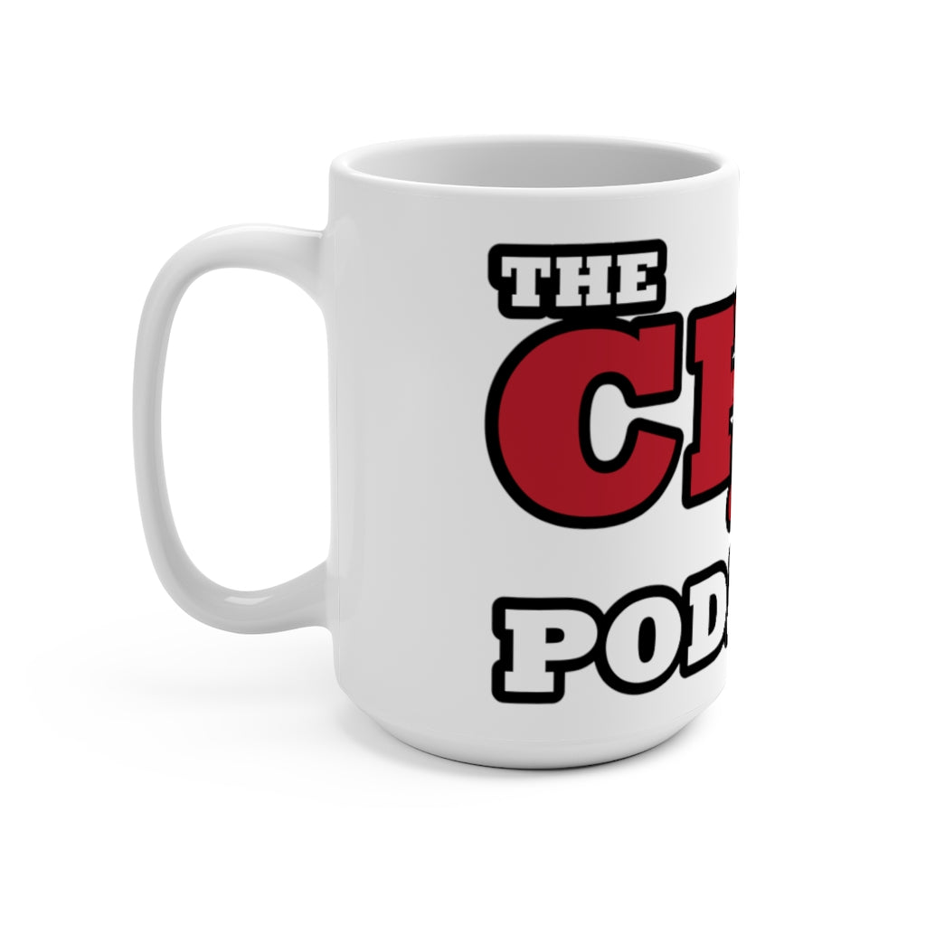 The Chip Chipperson Podacast Logo White 15oz Mug