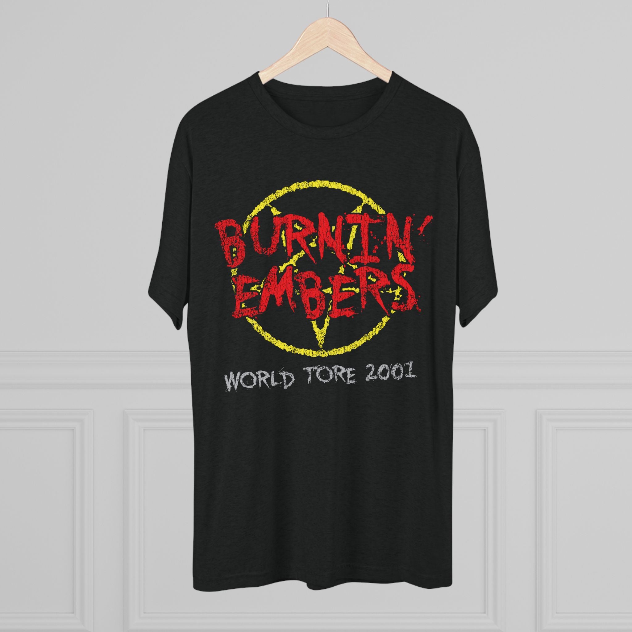 Burnin Embers world tour 2001 Triblend Athletic Fit Shirt DOUBLE SIDED