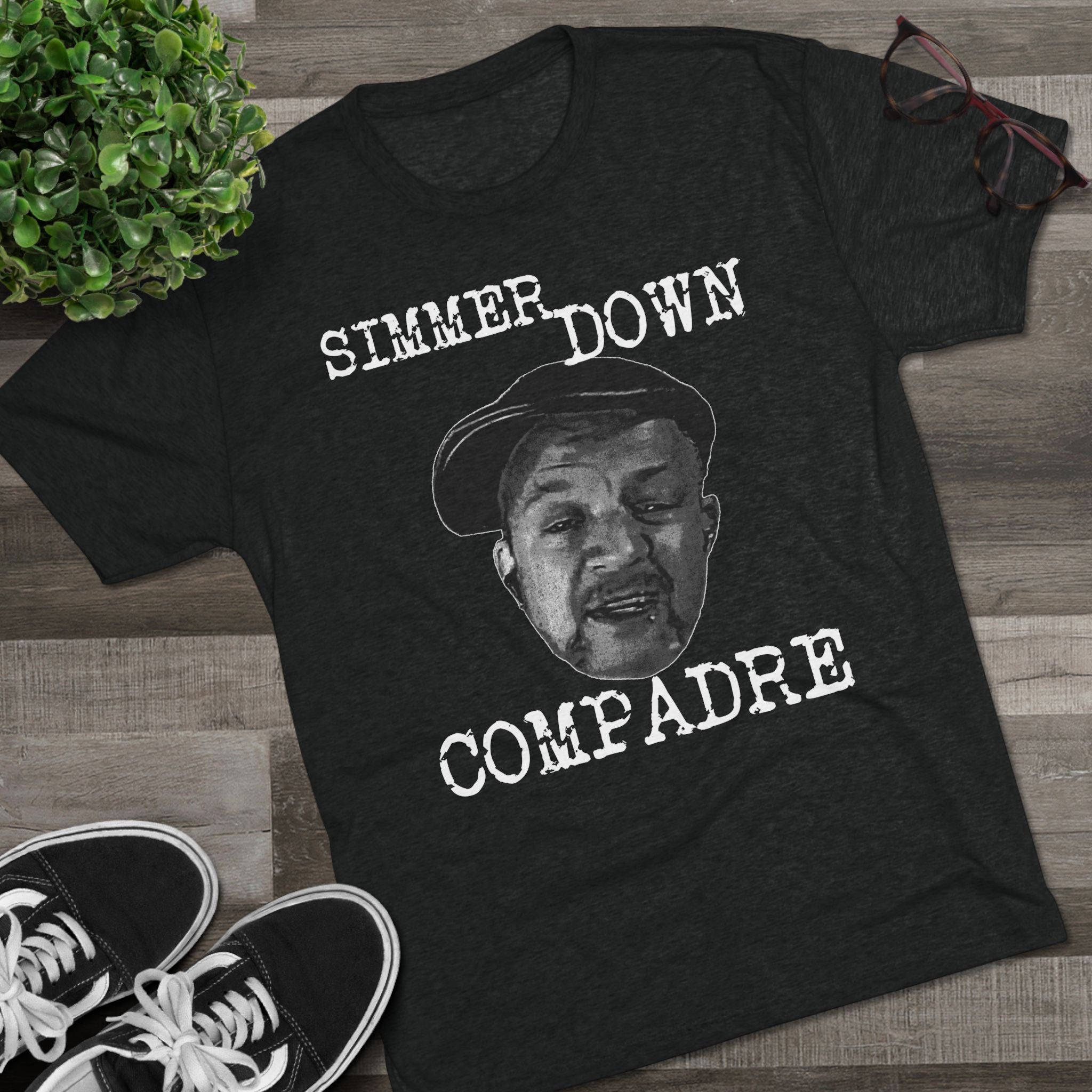 Simmer Down Compadre Doug Bell Distressed Tri-Blend Crew Tee