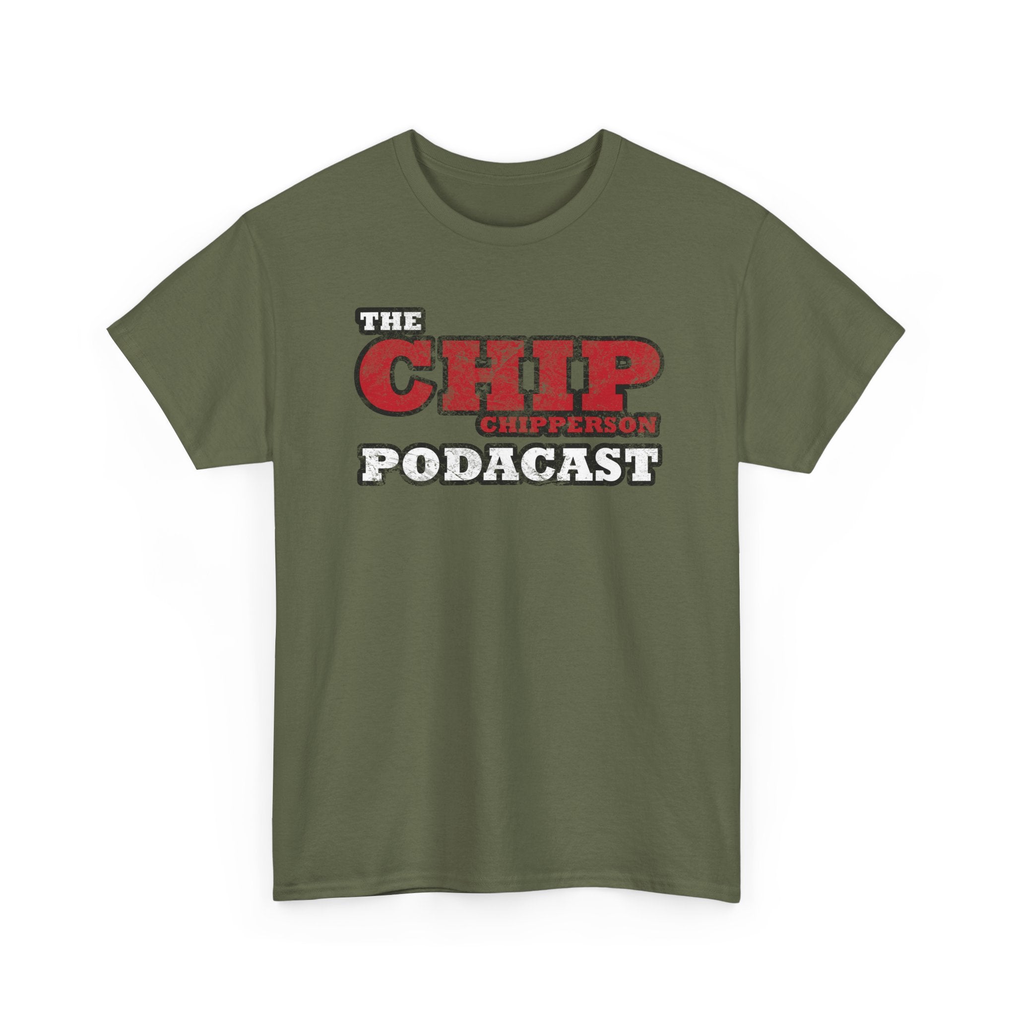 The Chip Chipperson Podacast Distressed Logo Standard Fit Cotton Shirt