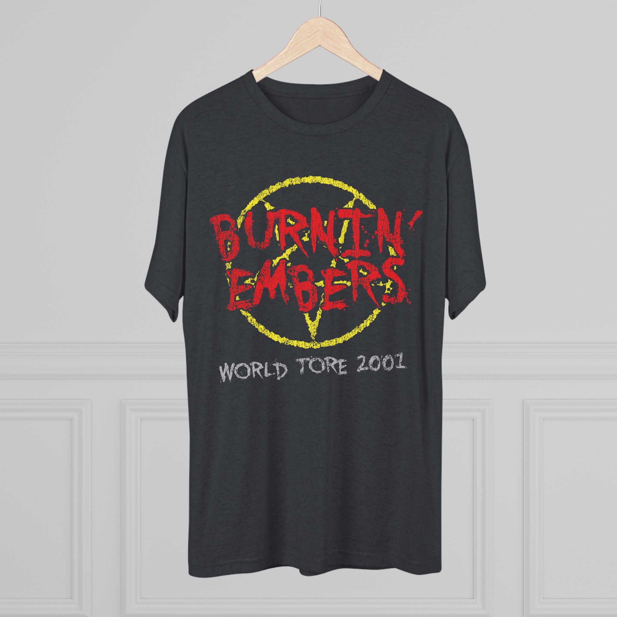 Burnin Embers world tour 2001 Triblend Athletic Fit Shirt DOUBLE SIDED