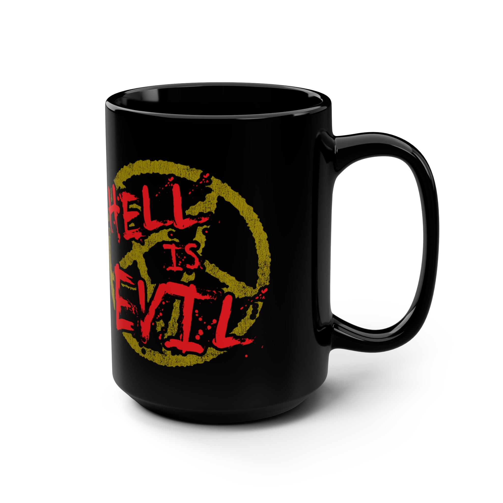 BURNIN EMBERS Hell is Evil PATREON ONLY 15 oz Black Mug