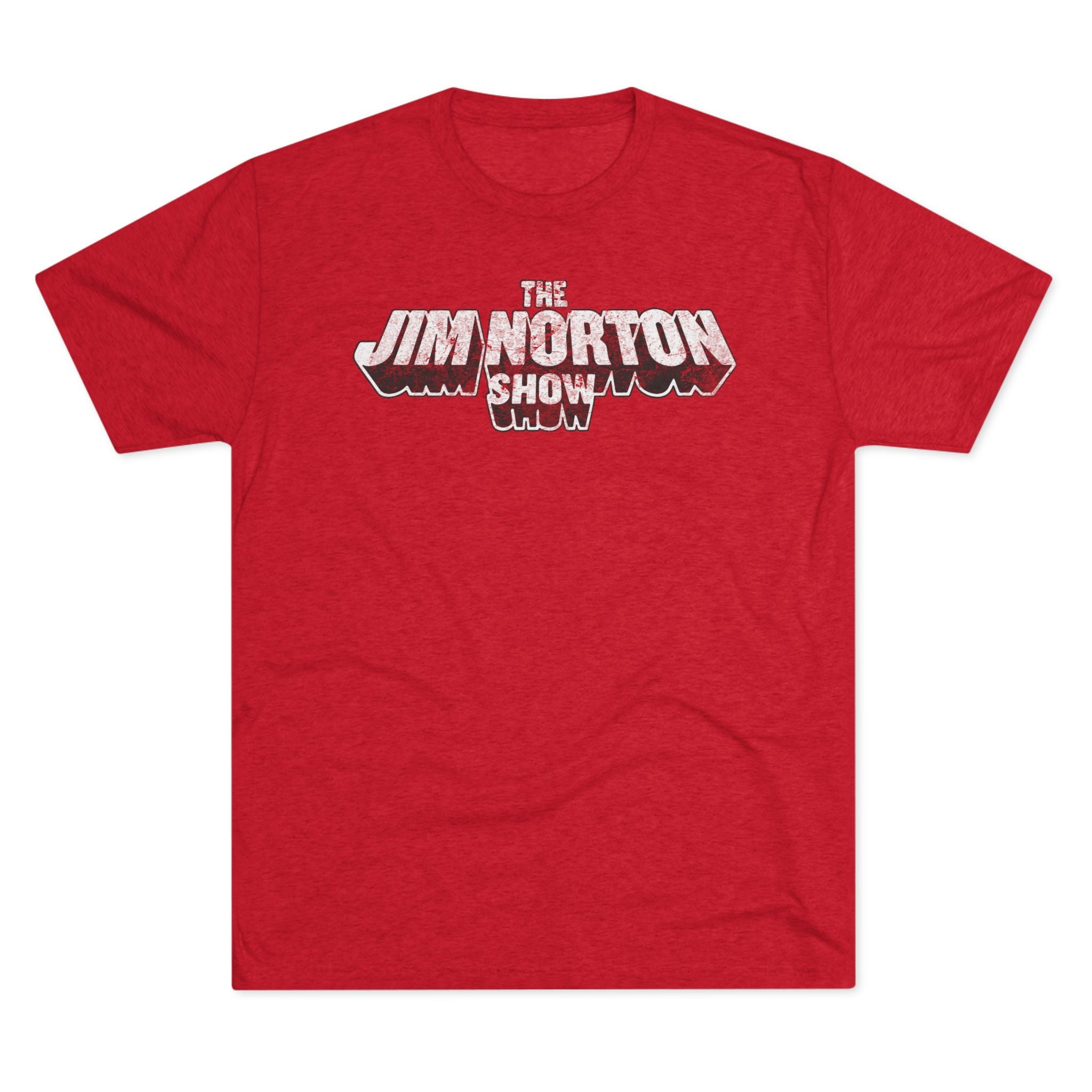 The Jim Norton Show White Black Distressed Logo Triblend Athletic Fit Shirt