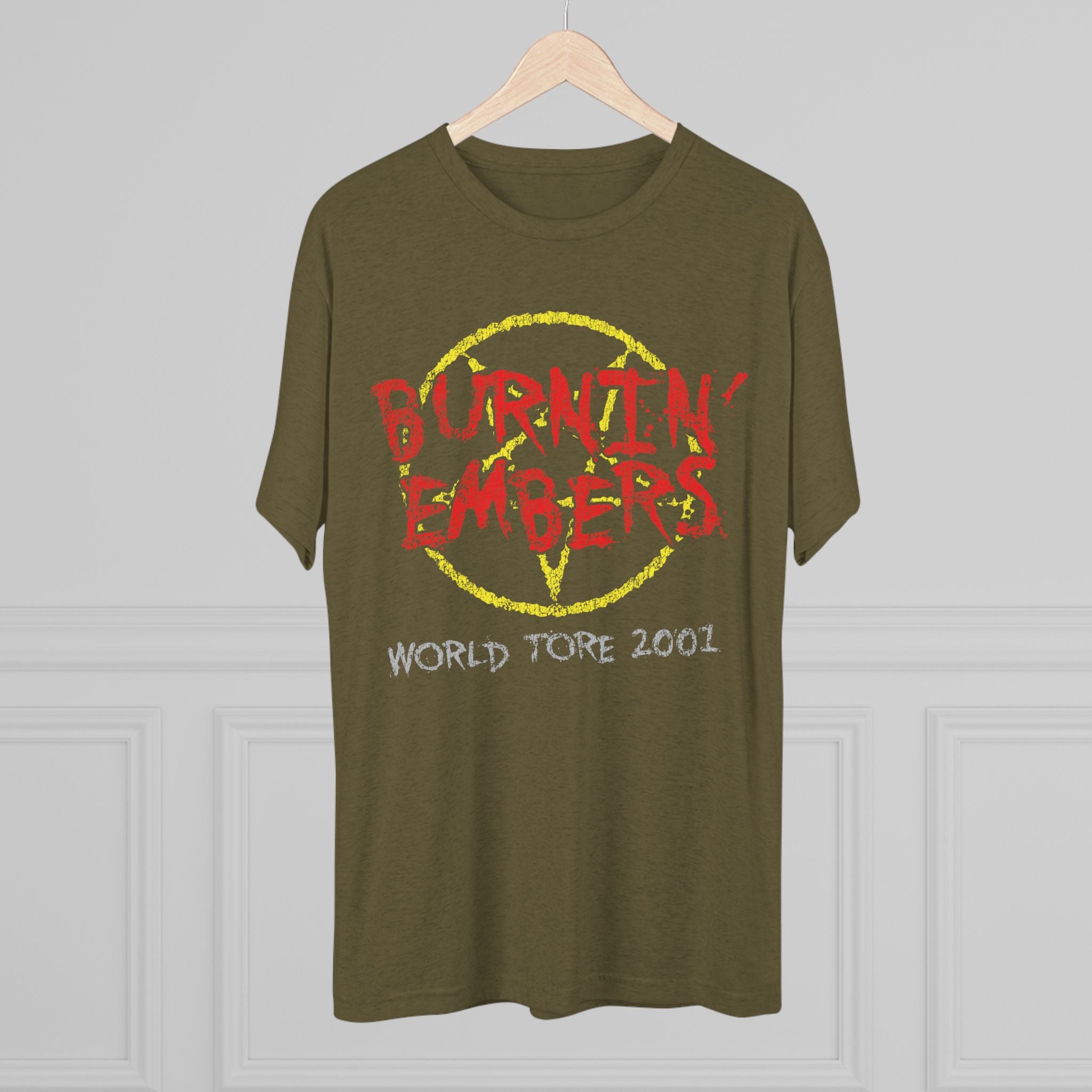 Burnin Embers world tour 2001 Triblend Athletic Fit Shirt DOUBLE SIDED