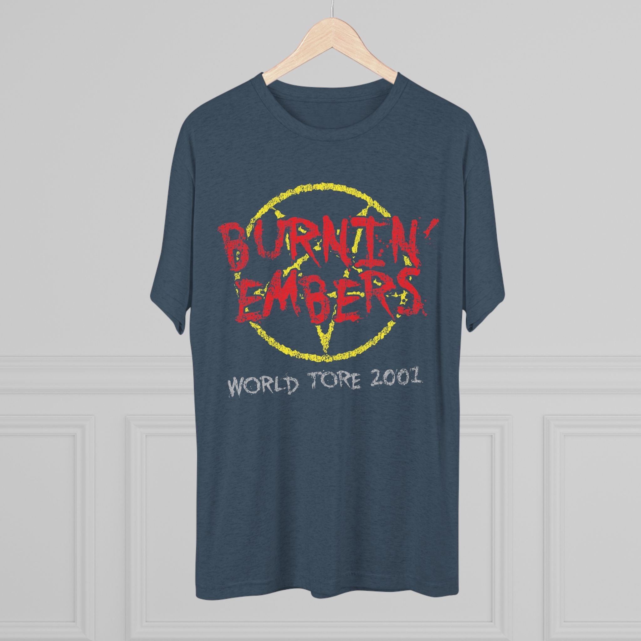 Burnin Embers world tour 2001 Triblend Athletic Fit Shirt DOUBLE SIDED