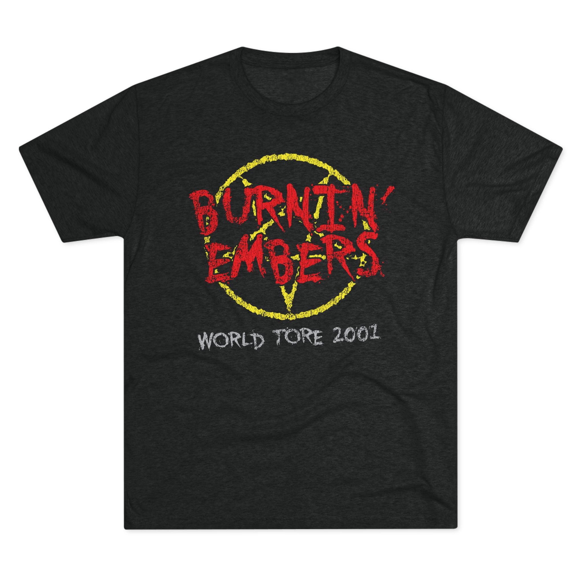 Burnin Embers world tour 2001 Triblend Athletic Fit Shirt DOUBLE 