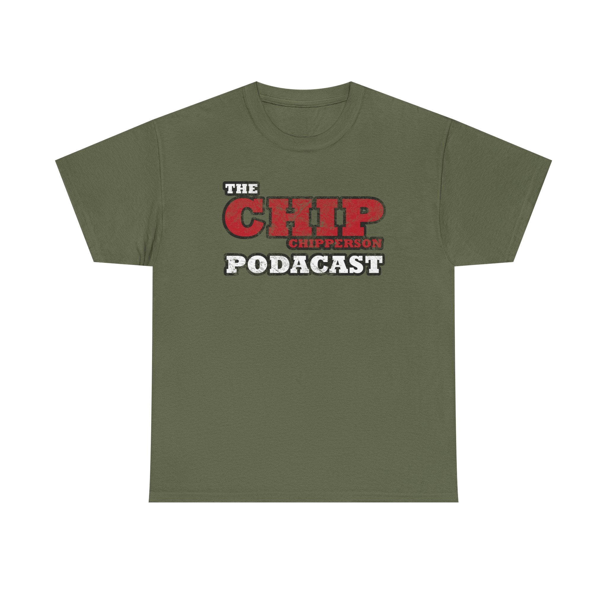 The Chip Chipperson Podacast Distressed Logo Standard Fit Cotton Shirt