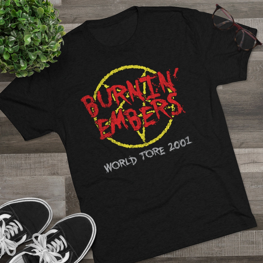 Burnin Embers world tour 2001 Triblend Athletic Fit Shirt DOUBLE SIDED