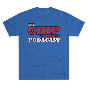 The Chip Chipperson Podacast Distressed Logo Triblend Athletic Fit Shirt