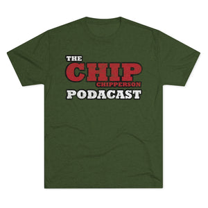 The Chip Chipperson Podacast Distressed Logo Triblend Athletic Fit Shirt