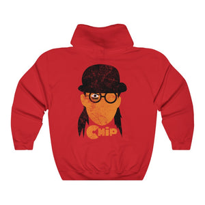 Chip Orange Double Sided Distress Print Hoodie