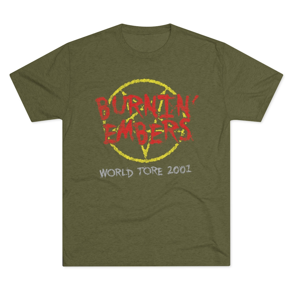 Burnin Embers world tour 2001 Triblend Athletic Fit Shirt DOUBLE SIDED