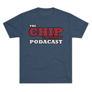 The Chip Chipperson Podacast Distressed Logo Triblend Athletic Fit Shirt