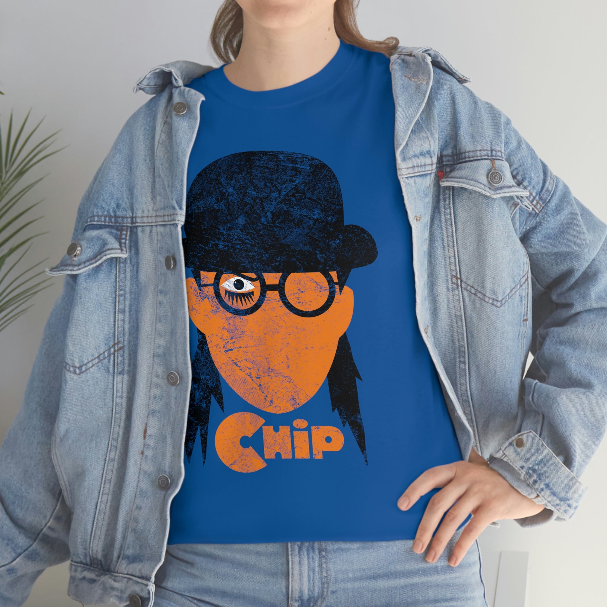 Chip Orange Distressed Standard Fit Cotton Shirt