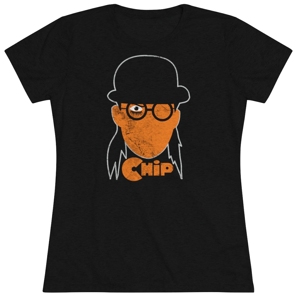 Chip Orange Distressed Triblend Womens Shirt
