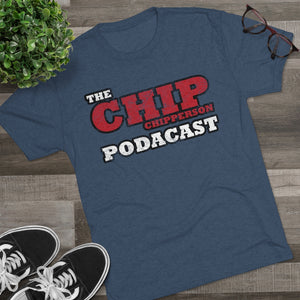 The Chip Chipperson Podacast Distressed Logo Triblend Athletic Fit Shirt