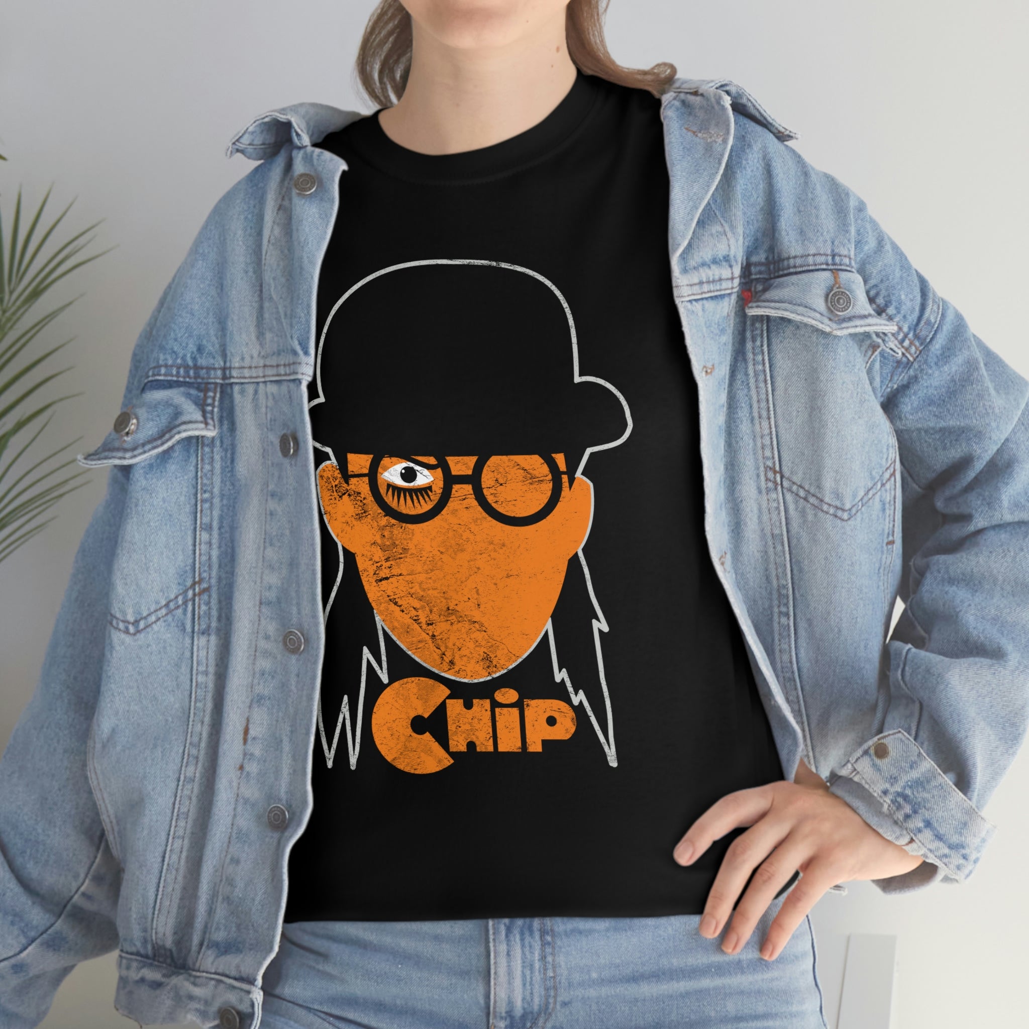 Chip Orange Distressed Standard Fit Dark Edition Cotton Shirt