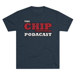 The Chip Chipperson Podacast Distressed Logo Triblend Athletic Fit Shirt