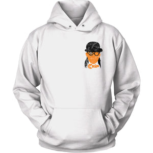 Chip Orange Double Sided Distress Print Hoodie